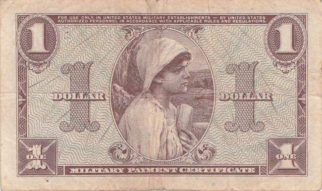USA MPC Series 521 p.M33 1 Dollar 1954 F